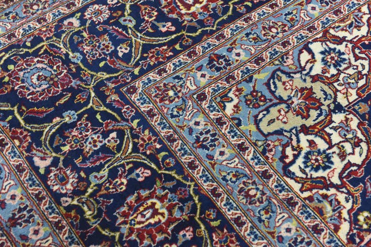 Detail image of 9' 9 x 13' 2 Hand Knotted Kashan Persian Wool Rug