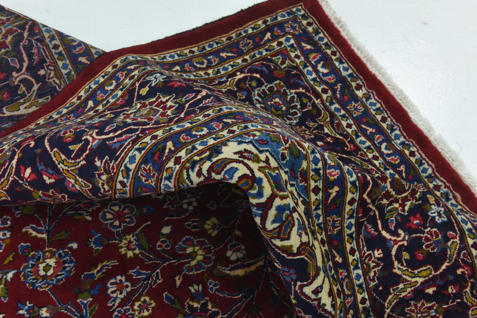 9' 10 x 12' 10 Hand Knotted Kashan Persian Wool Rug