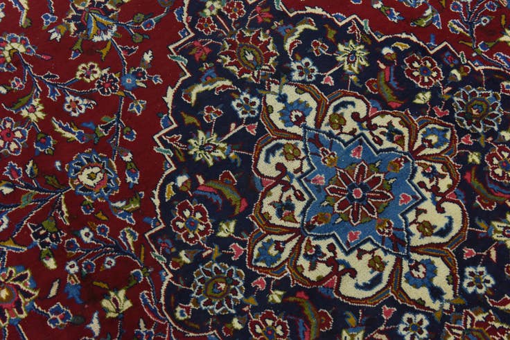 Detail image of 9' 10 x 12' 10 Hand Knotted Kashan Persian Wool Rug