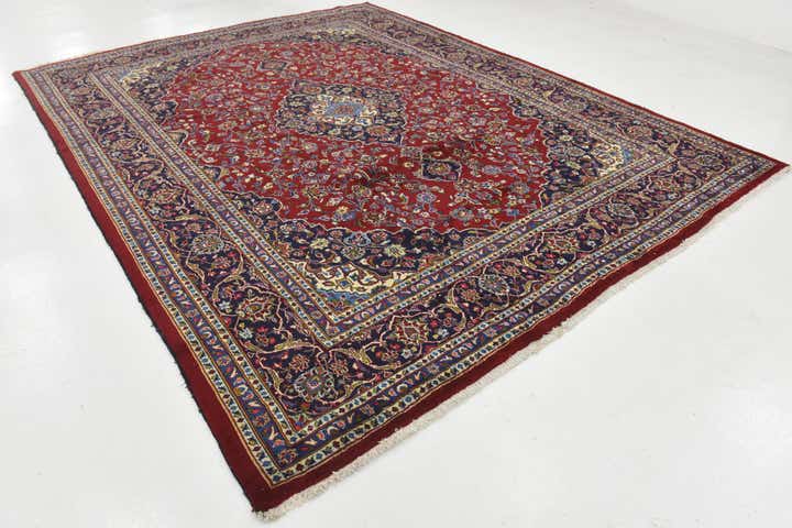 9' 10 x 12' 10 Hand Knotted Kashan Persian Wool Rug