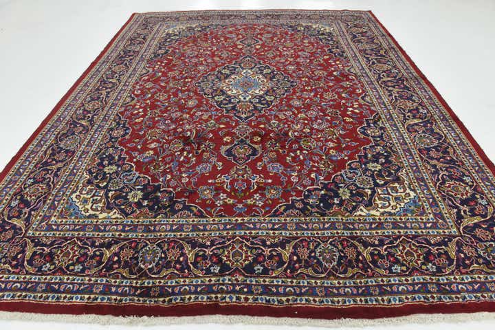 9' 10 x 12' 10 Hand Knotted Kashan Persian Wool Rug