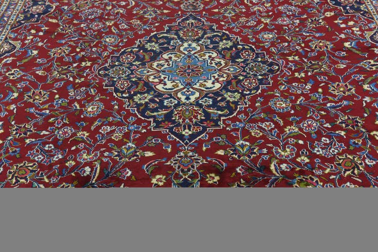 Detail image of 9' 10 x 12' 10 Hand Knotted Kashan Persian Wool Rug
