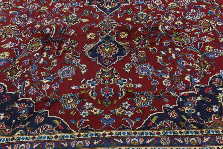 9' 10 x 12' 10 Hand Knotted Kashan Persian Wool Rug