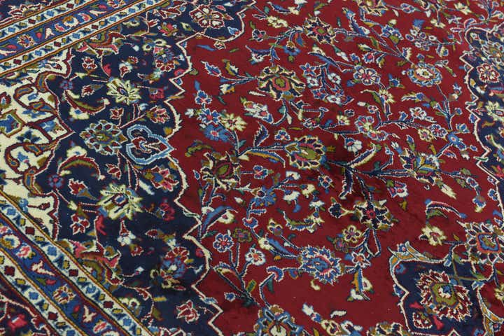 9' 10 x 12' 10 Hand Knotted Kashan Persian Wool Rug