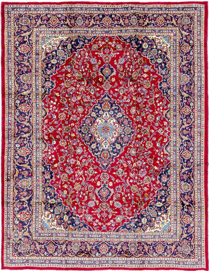 9' 10 x 12' 10 Hand Knotted Kashan Persian Wool Rug