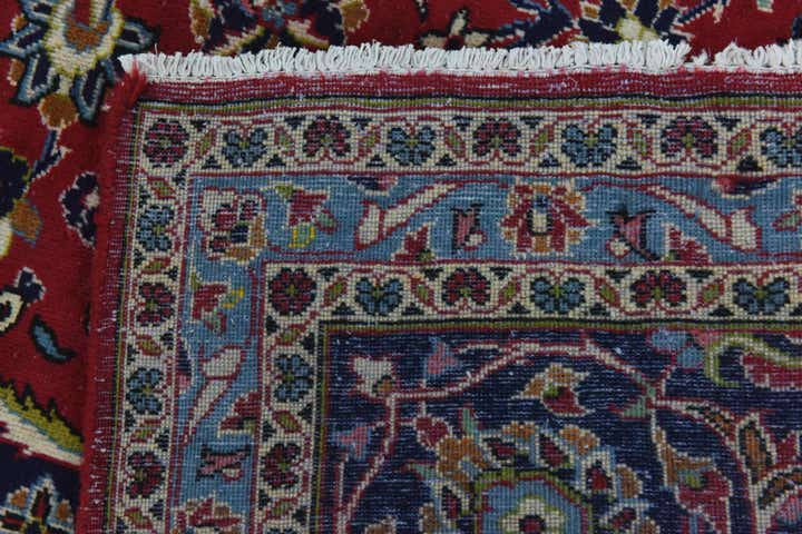 9' 8 x 12' 9 Hand Knotted Kashan Persian Wool Rug