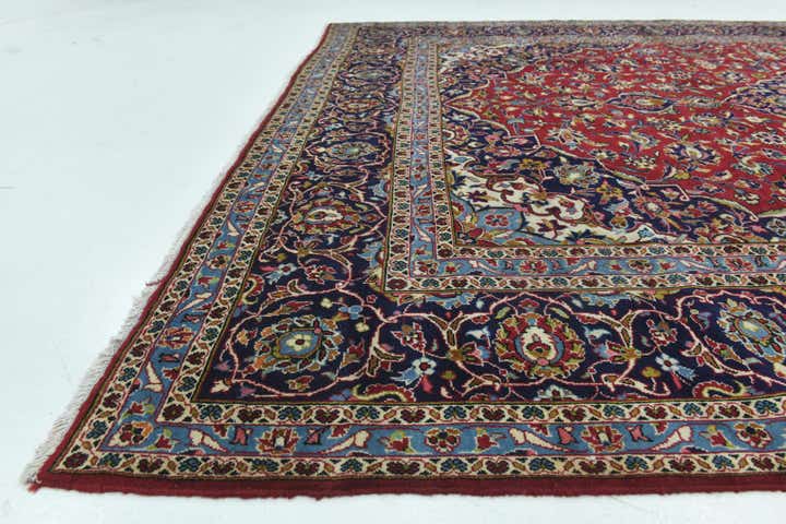 9' 8 x 12' 9 Hand Knotted Kashan Persian Wool Rug