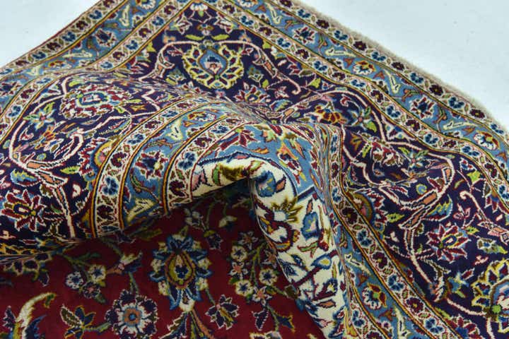 9' 8 x 13' 1 Hand Knotted Kashan Persian Wool Rug