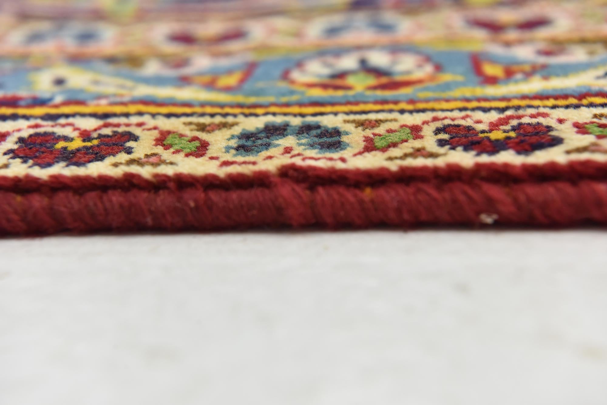 9' 8 x 13' 1 Hand Knotted Kashan Persian Wool Rug