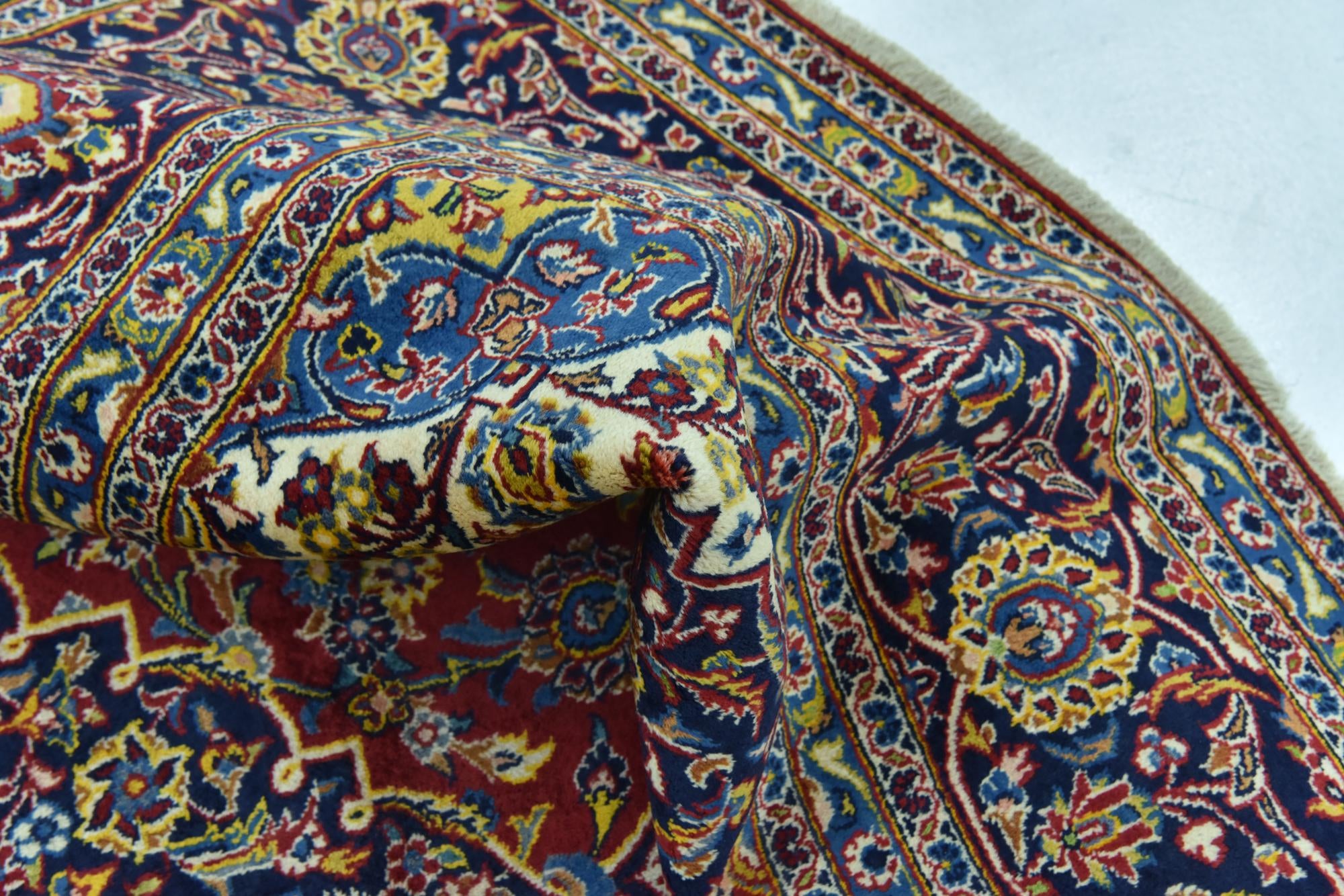 9' 10 x 13' 2 Hand Knotted Kashan Persian Wool Rug
