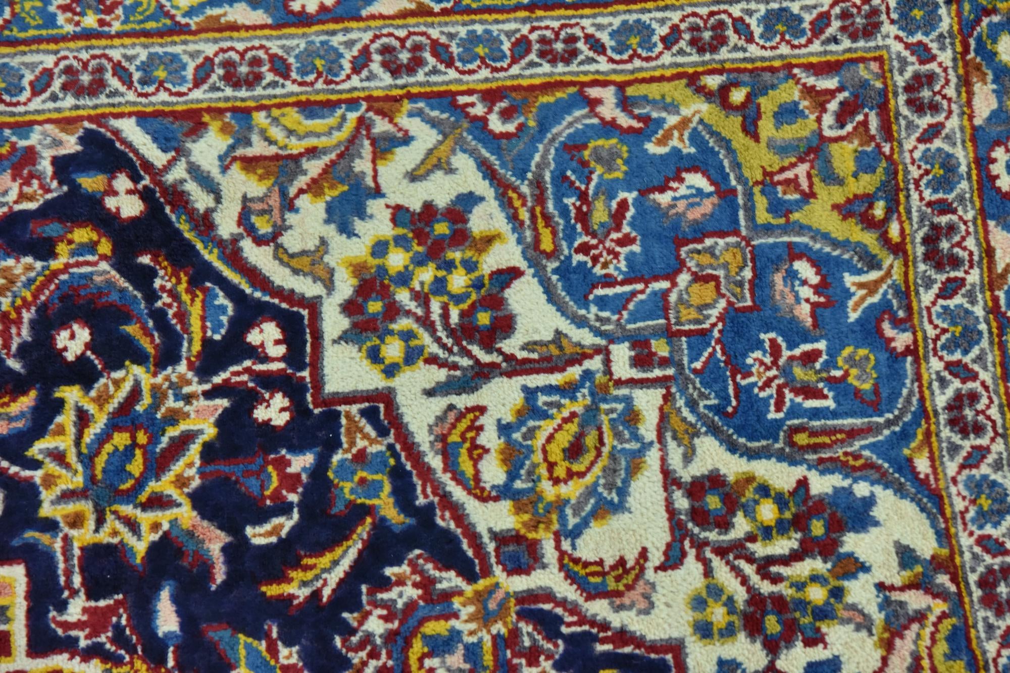 9' 10 x 13' 2 Hand Knotted Kashan Persian Wool Rug