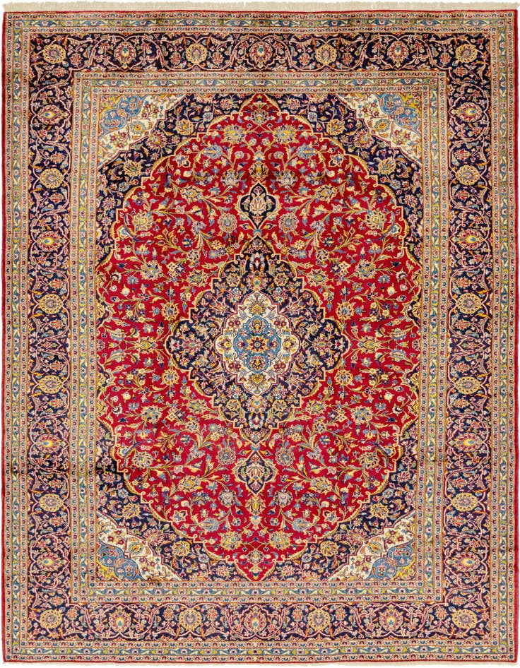 Detail image of 9' 10 x 13' 2 Hand Knotted Kashan Persian Wool Rug
