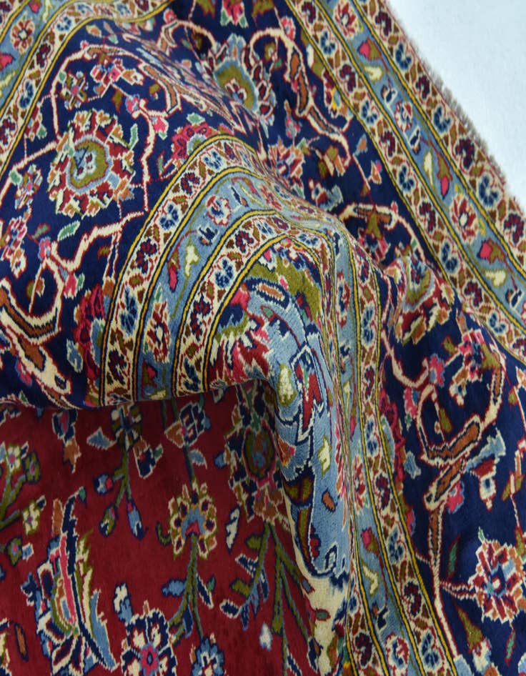 Detail image of 9' 10 x 13'  Hand Knotted Kashan Persian Wool Rug