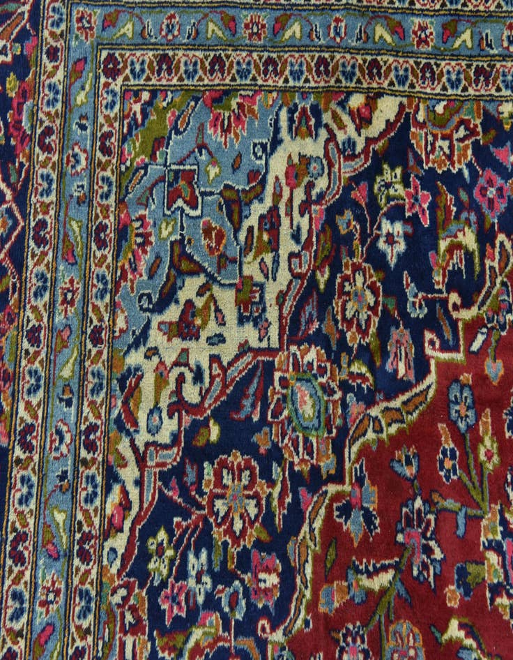 Detail image of 9' 10 x 13'  Hand Knotted Kashan Persian Wool Rug