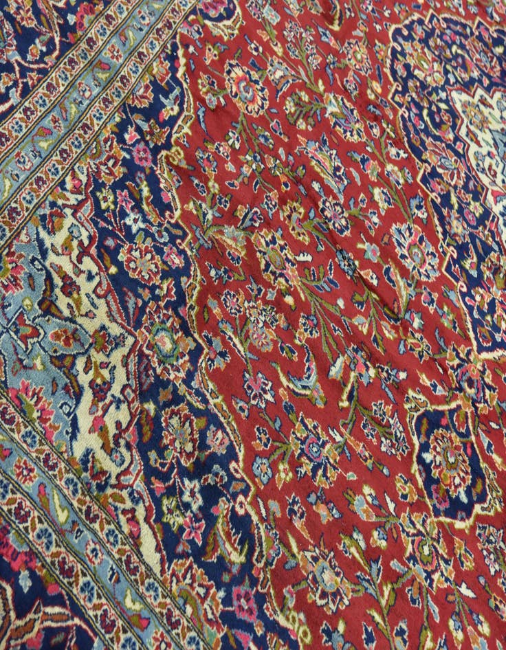 Detail image of 9' 10 x 13'  Hand Knotted Kashan Persian Wool Rug