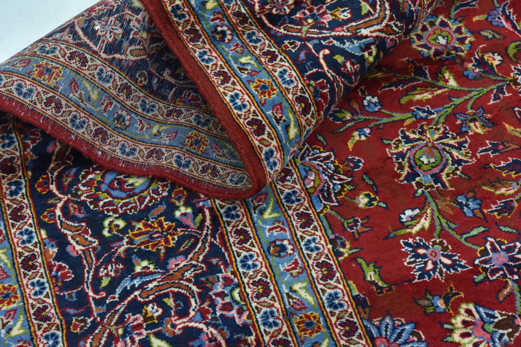 9' 9 x 13' 3 Hand Knotted Kashan Persian Wool Rug