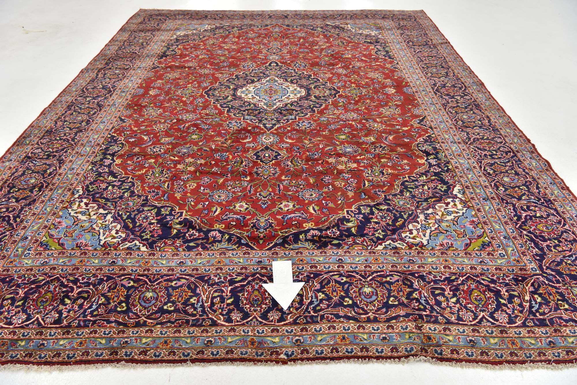 9' 9 x 13' 3 Hand Knotted Kashan Persian Wool Rug