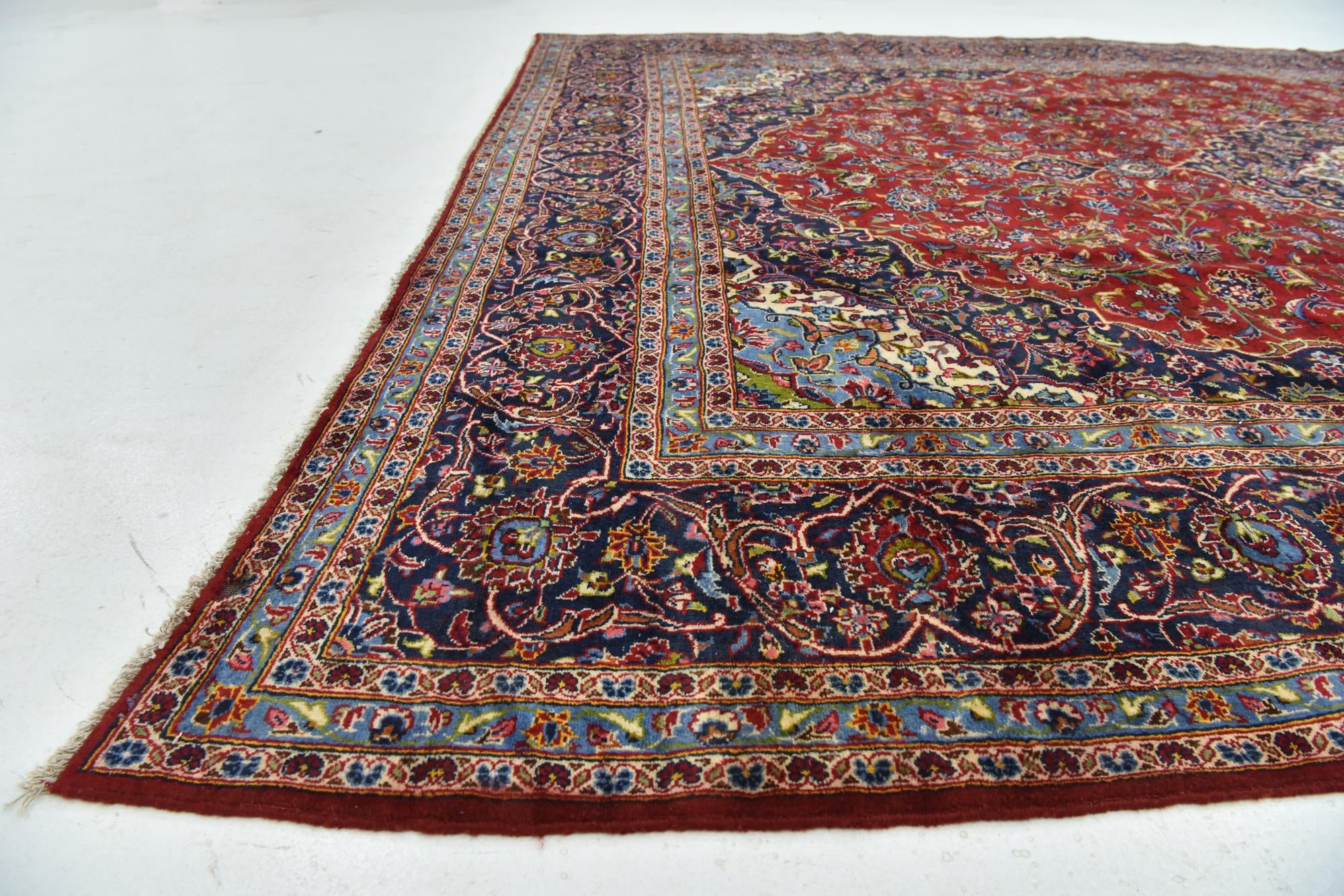 9' 9 x 13' 3 Hand Knotted Kashan Persian Wool Rug