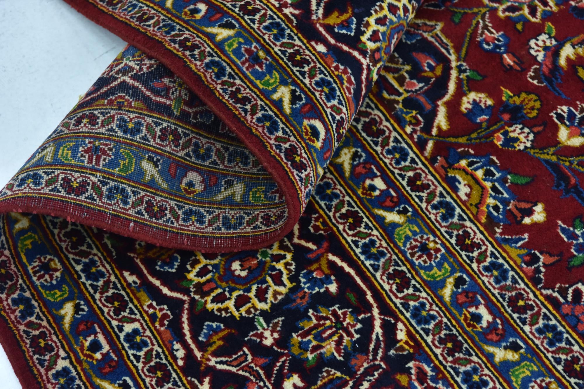 9' 10 x 12' 8 Hand Knotted Kashan Persian Wool Rug