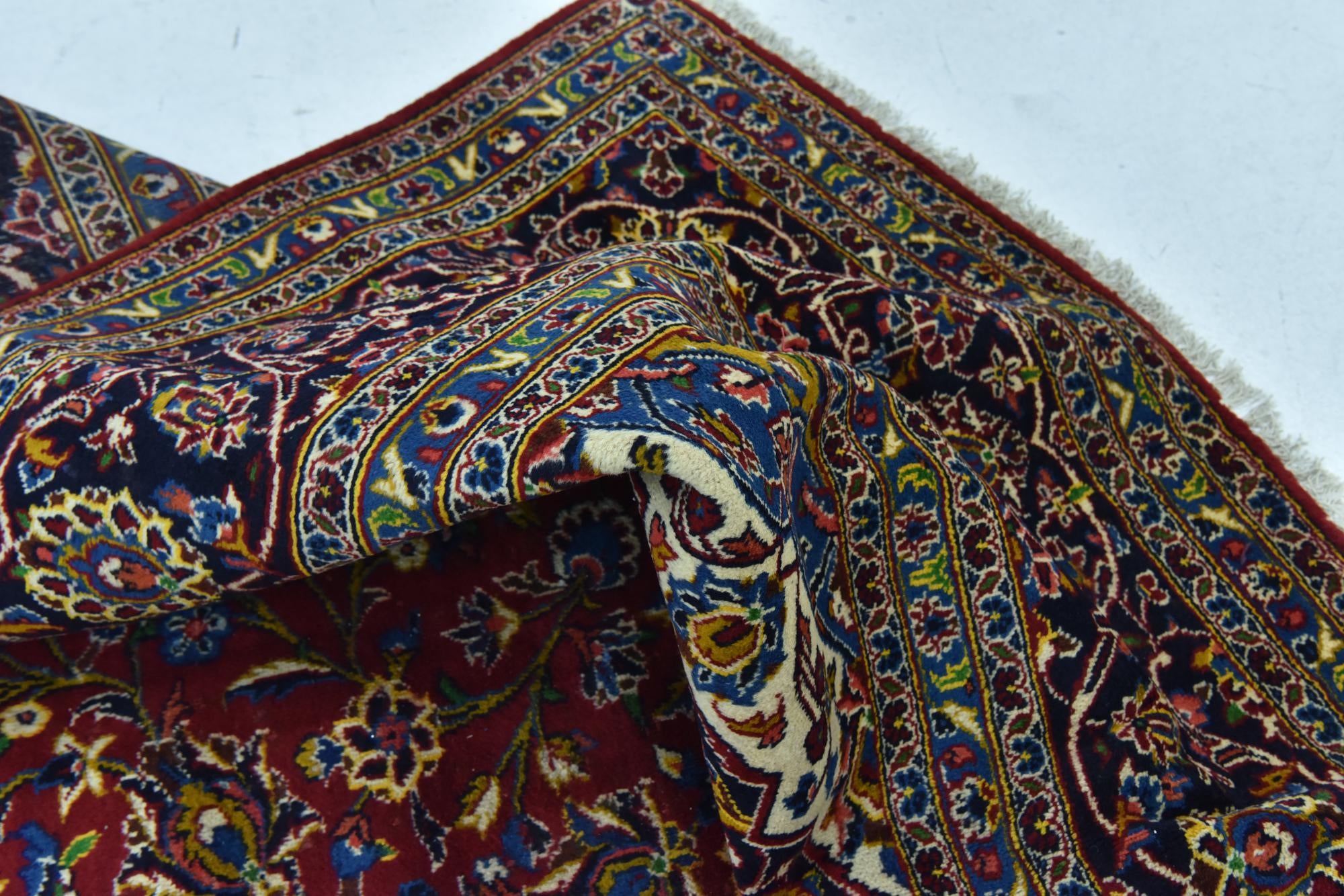 9' 10 x 12' 8 Hand Knotted Kashan Persian Wool Rug