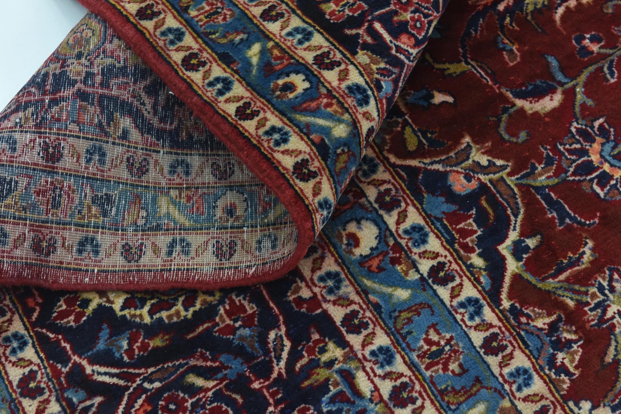 9' 10 x 12' 10 Hand Knotted Kashan Persian Wool Rug