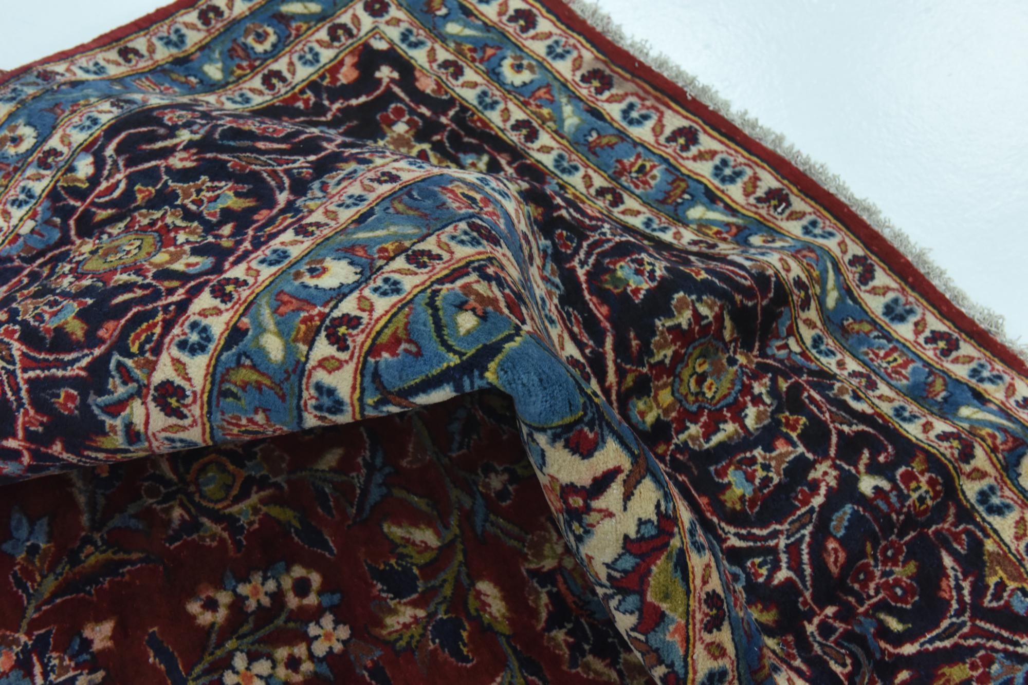 9' 10 x 12' 10 Hand Knotted Kashan Persian Wool Rug