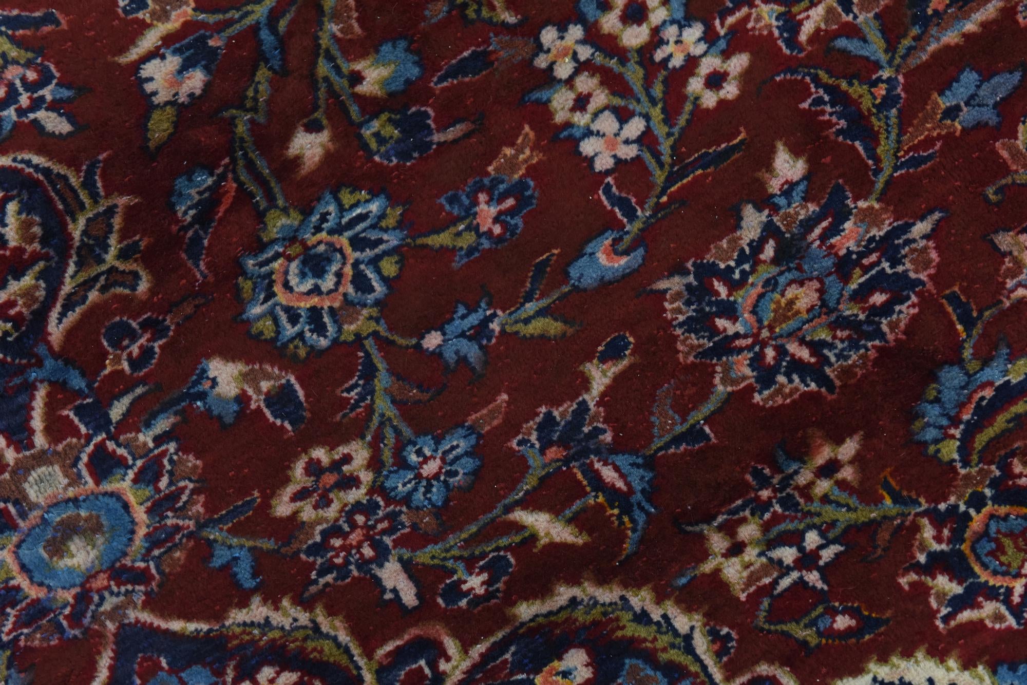 9' 10 x 12' 10 Hand Knotted Kashan Persian Wool Rug