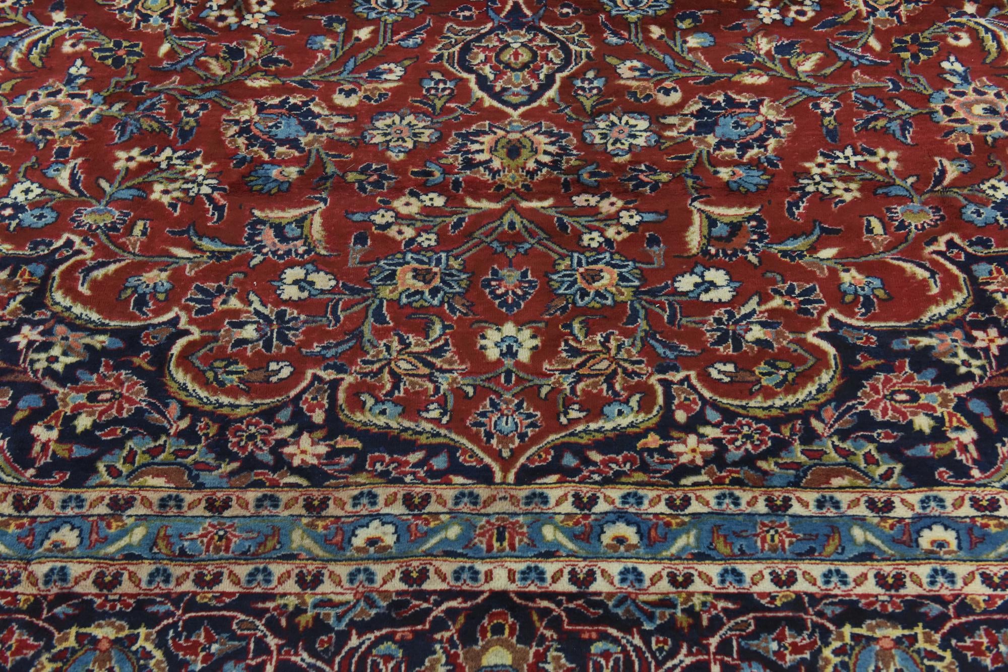 9' 10 x 12' 10 Hand Knotted Kashan Persian Wool Rug