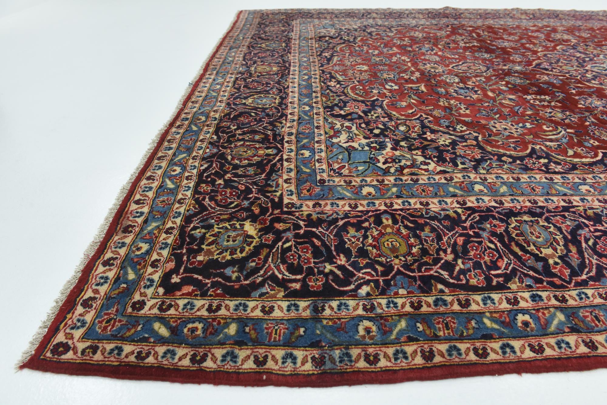 9' 10 x 12' 10 Hand Knotted Kashan Persian Wool Rug