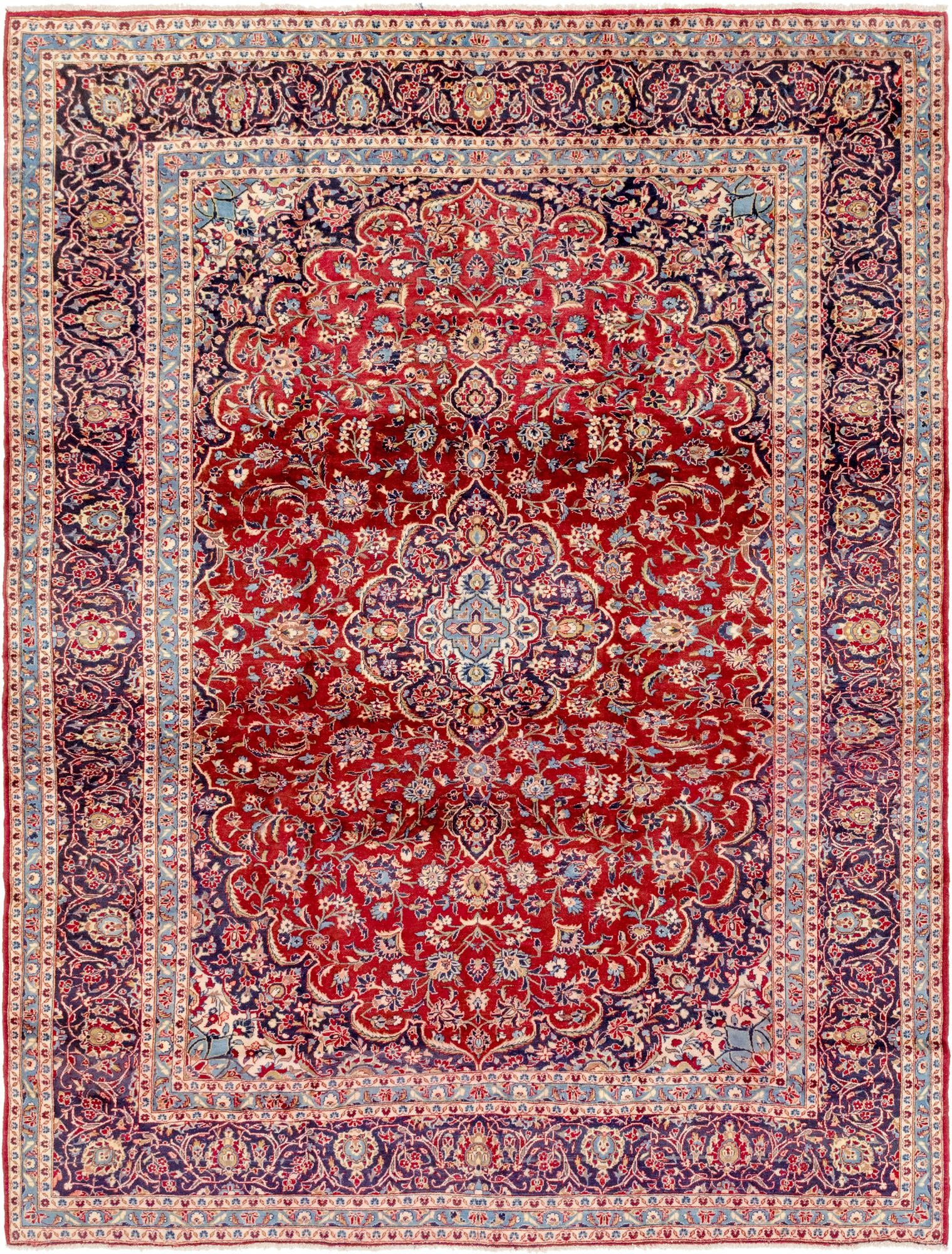 9' 10 x 12' 10 Hand Knotted Kashan Persian Wool Rug