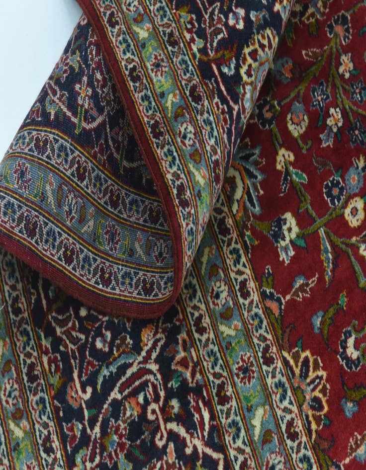 Detail image of 9' 9 x 13' 5  Hand Knotted Kashan Persian Wool Rug