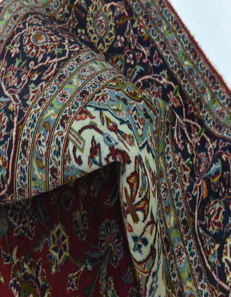 Detail image of 9' 9 x 13' 5  Hand Knotted Kashan Persian Wool Rug