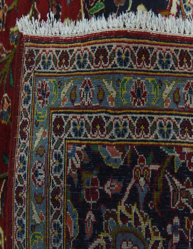 Detail image of 9' 9 x 13' 5  Hand Knotted Kashan Persian Wool Rug