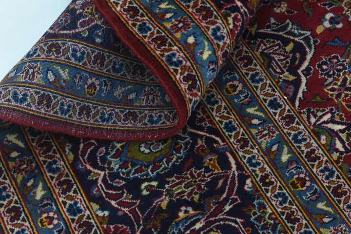 9' 6 x 13' 2 Hand Knotted Kashan Persian Wool Rug