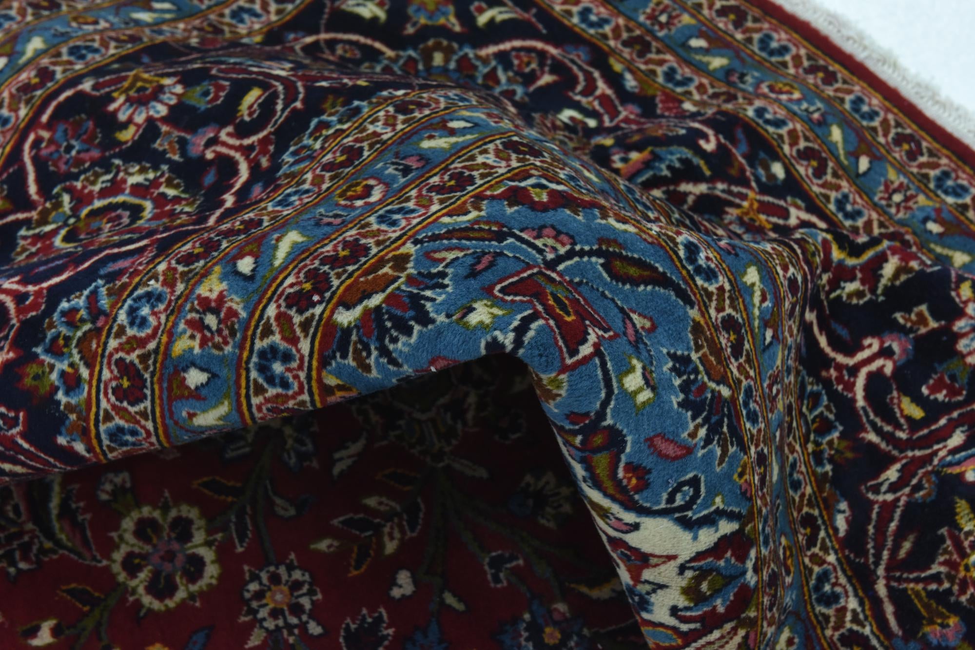 9' 6 x 13' 2 Hand Knotted Kashan Persian Wool Rug