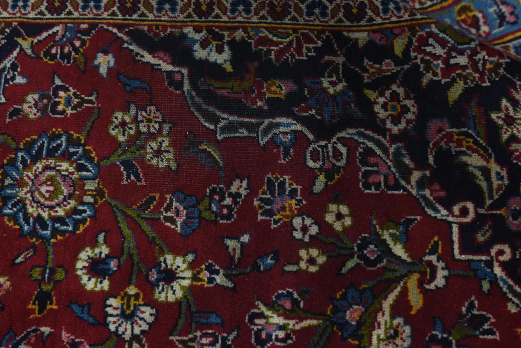 9' 6 x 13' 2 Hand Knotted Kashan Persian Wool Rug