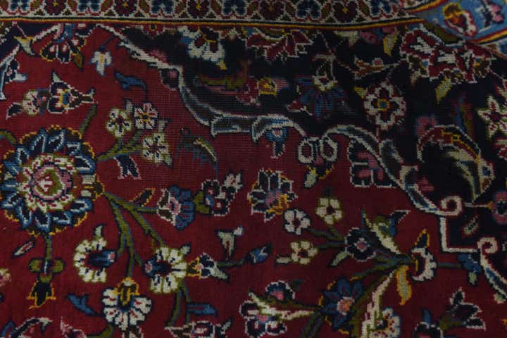 9' 6 x 13' 2 Hand Knotted Kashan Persian Wool Rug