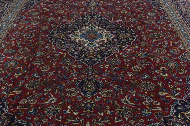 9' 6 x 13' 2 Hand Knotted Kashan Persian Wool Rug