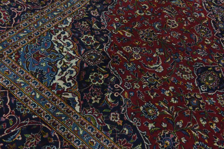 9' 6 x 13' 2 Hand Knotted Kashan Persian Wool Rug