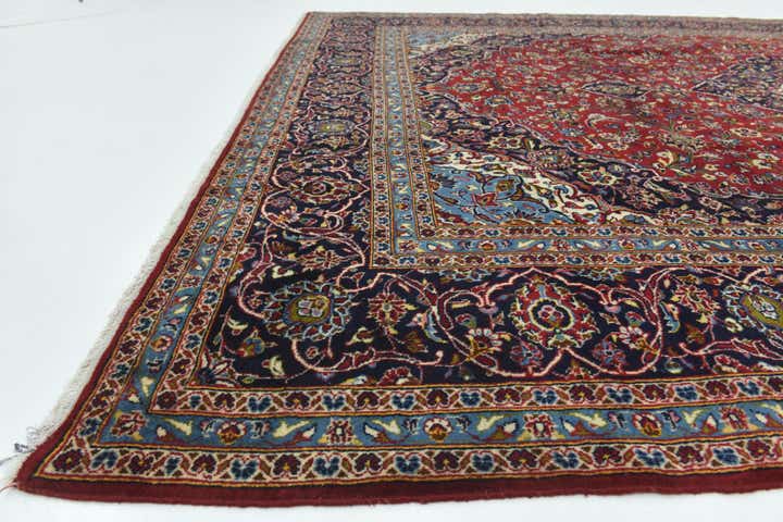 9' 6 x 13' 2 Hand Knotted Kashan Persian Wool Rug