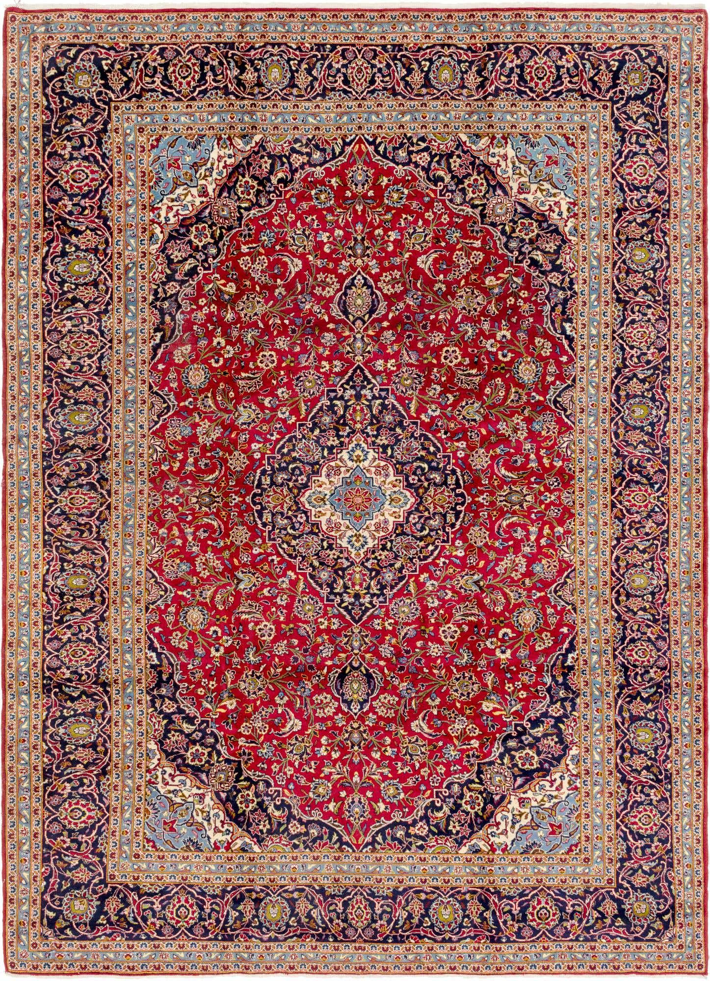 9' 6 x 13' 2 Hand Knotted Kashan Persian Wool Rug