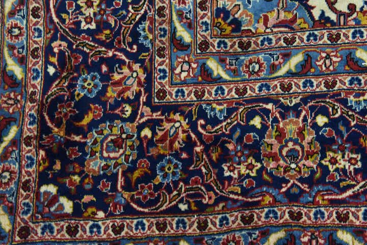 9' 7 x 13' 2 Hand Knotted Kashan Persian Wool Rug