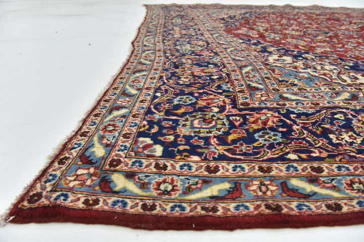 9' 7 x 13' 2 Hand Knotted Kashan Persian Wool Rug