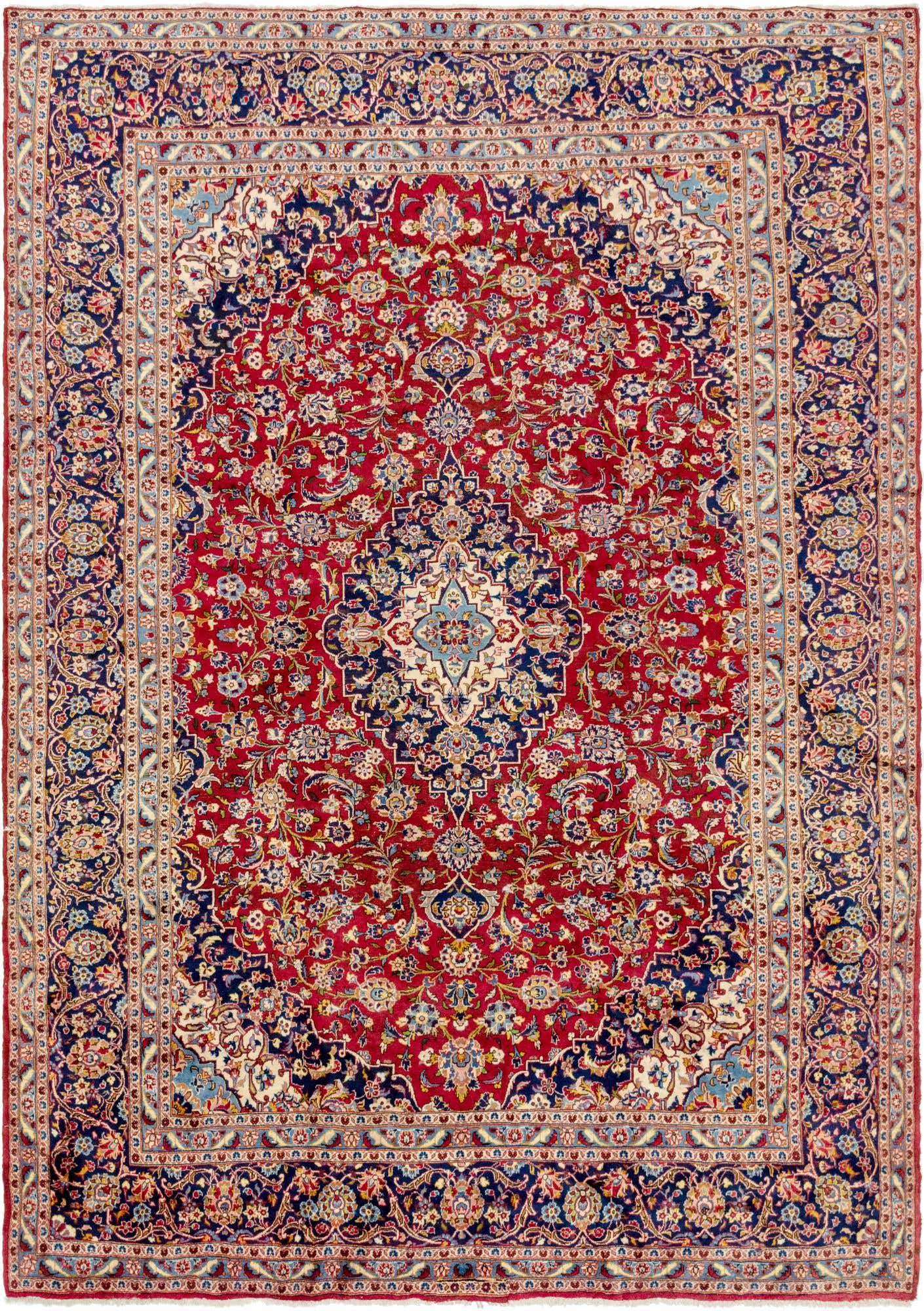 9' 7 x 13' 2 Hand Knotted Kashan Persian Wool Rug