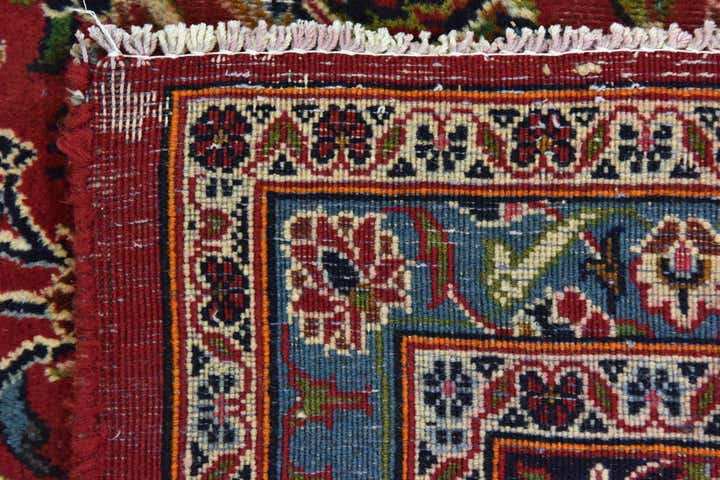 9' 9 x 12' 7 Hand Knotted Kashan Persian Wool Rug