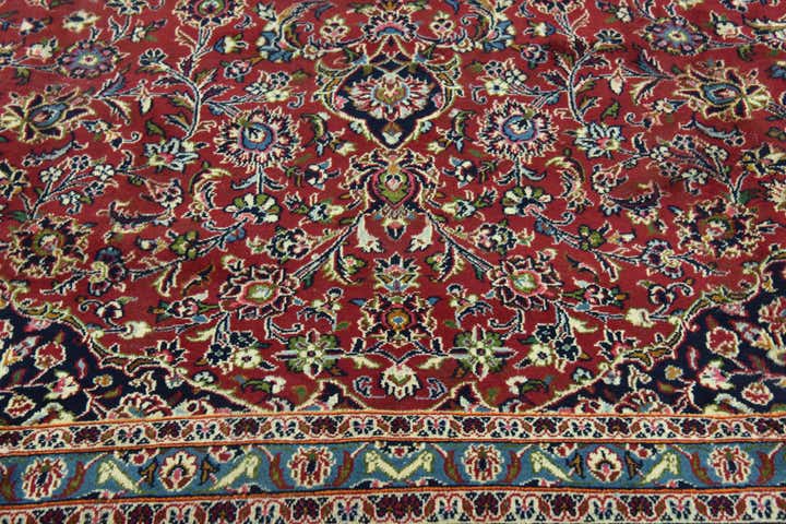 9' 9 x 12' 7 Hand Knotted Kashan Persian Wool Rug