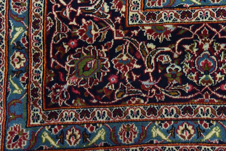 9' 9 x 12' 7 Hand Knotted Kashan Persian Wool Rug