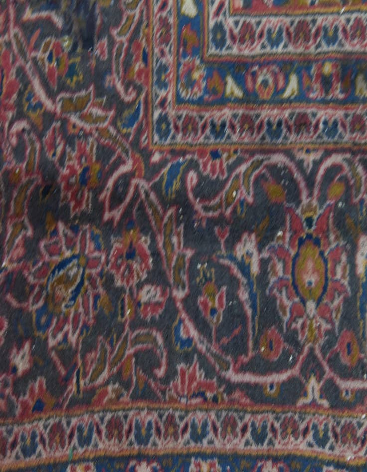 Detail image of 9' 7 x 12' 10  Hand Knotted Kashan Persian Wool Rug