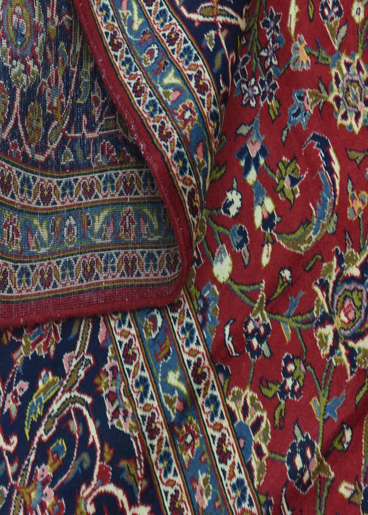 9' 9 x 13' Hand Knotted Kashan Persian Wool Rug