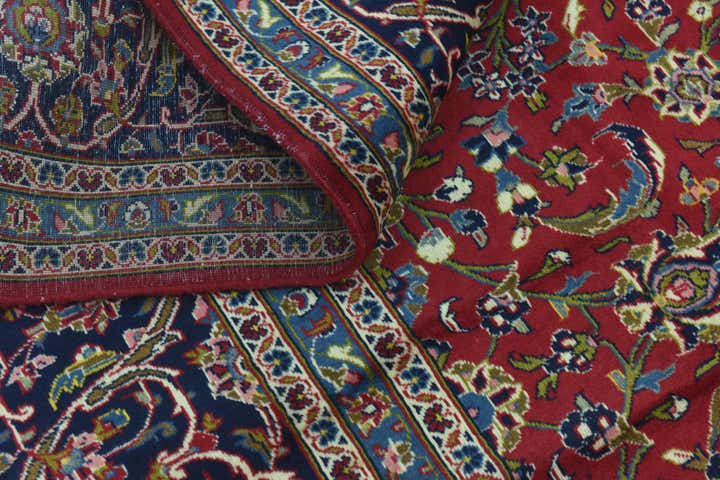 9' 9 x 13' Hand Knotted Kashan Persian Wool Rug